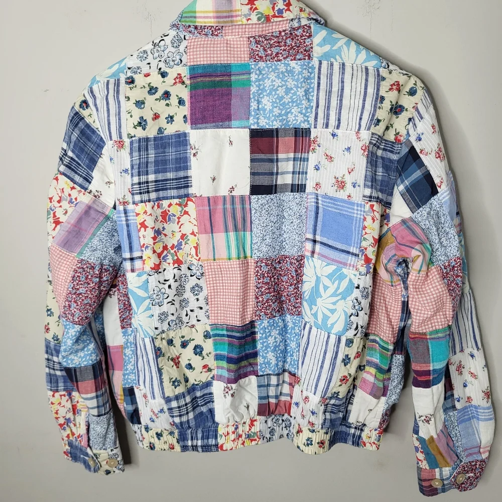 Polo Ralph Lauren RARE Multicolor Patchwork Cotton linen Bomber Jacket - Picture 5 of 8